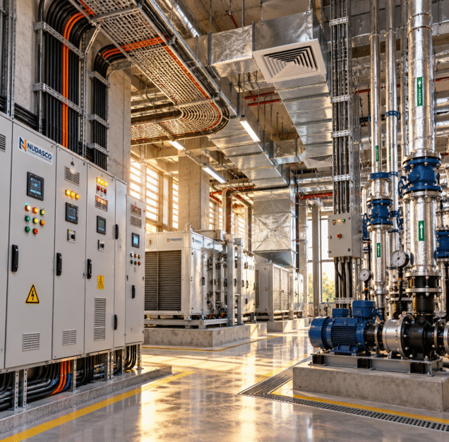 Industrial Plant Room with HVAC and Controls